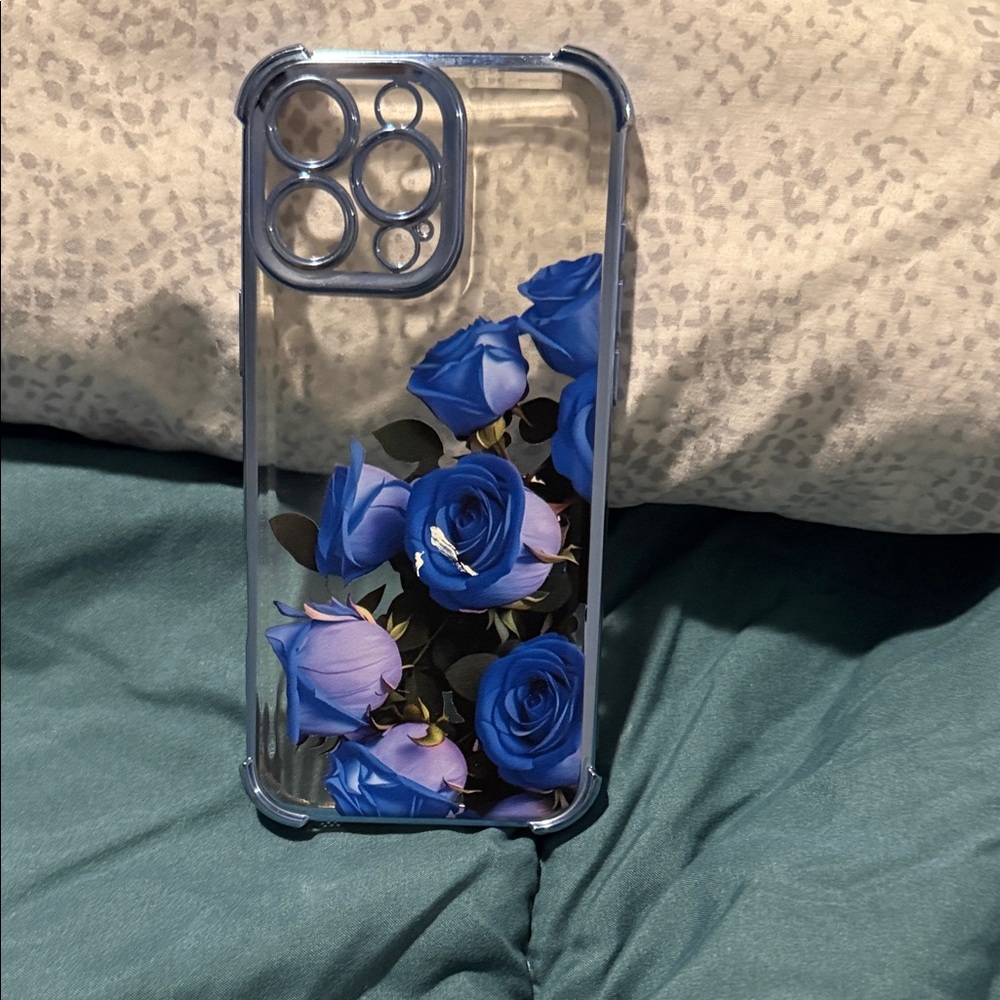 Blue Floral Phone Case iPhone 16 pro max